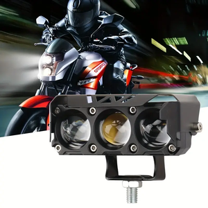 PAR EXPLORADORAS 3 FOCOS ALTA POTENCIA BICOLOR PARA MOTO