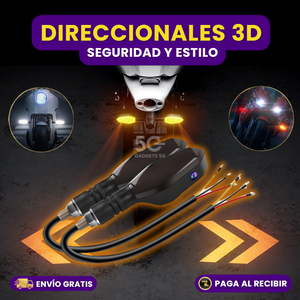PAR DIRECCIONALES 3D PARA MOTO SCOOTER BICI ELECTRICA